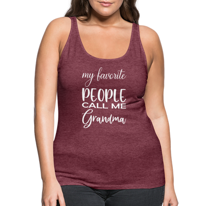 Frauen Premium Tank Top - Grandma - Bordeauxrot meliert