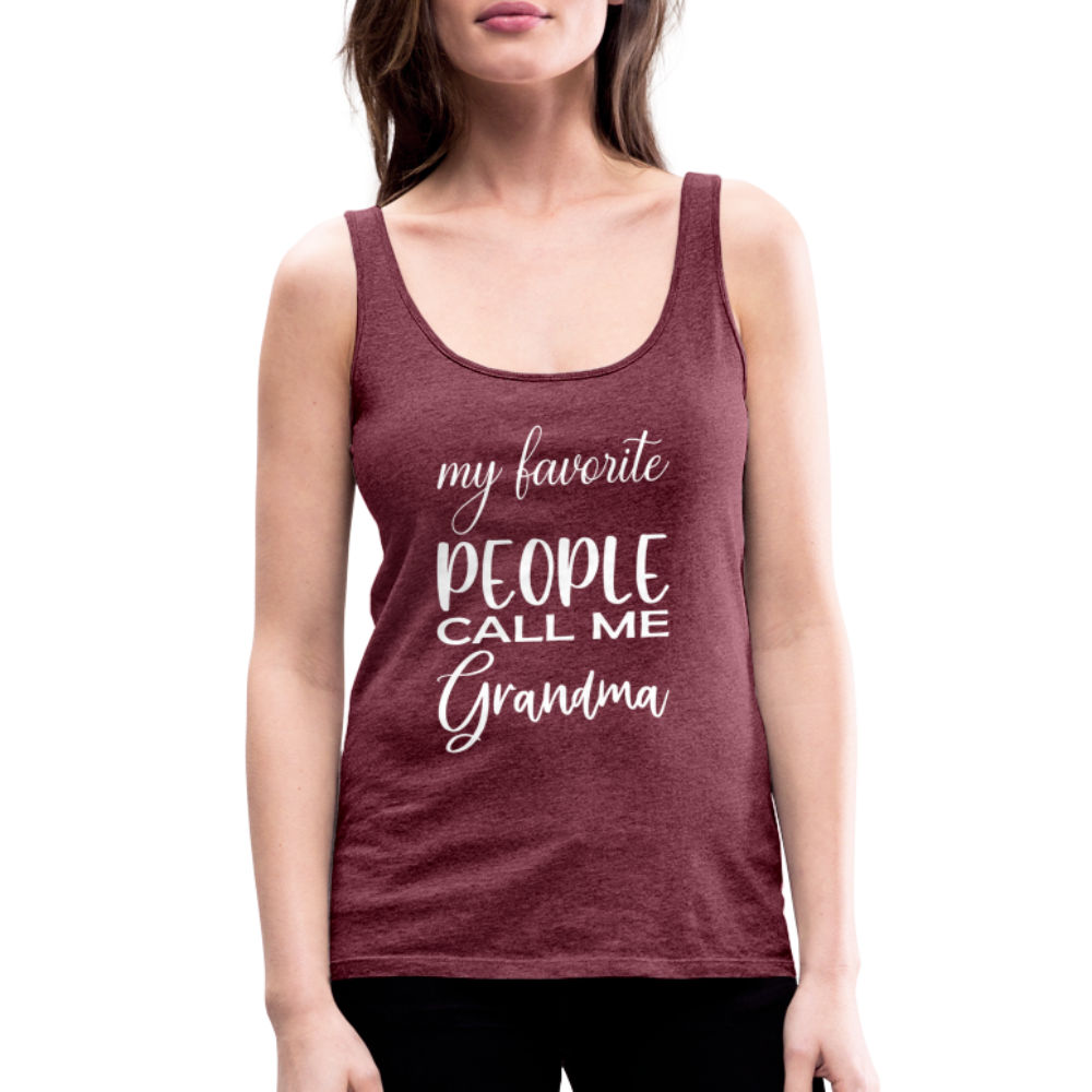 Frauen Premium Tank Top - Grandma - Bordeauxrot meliert