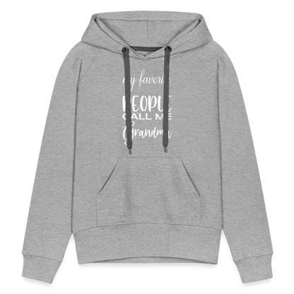 Frauen Premium Hoodie - Grandma - Grau meliert