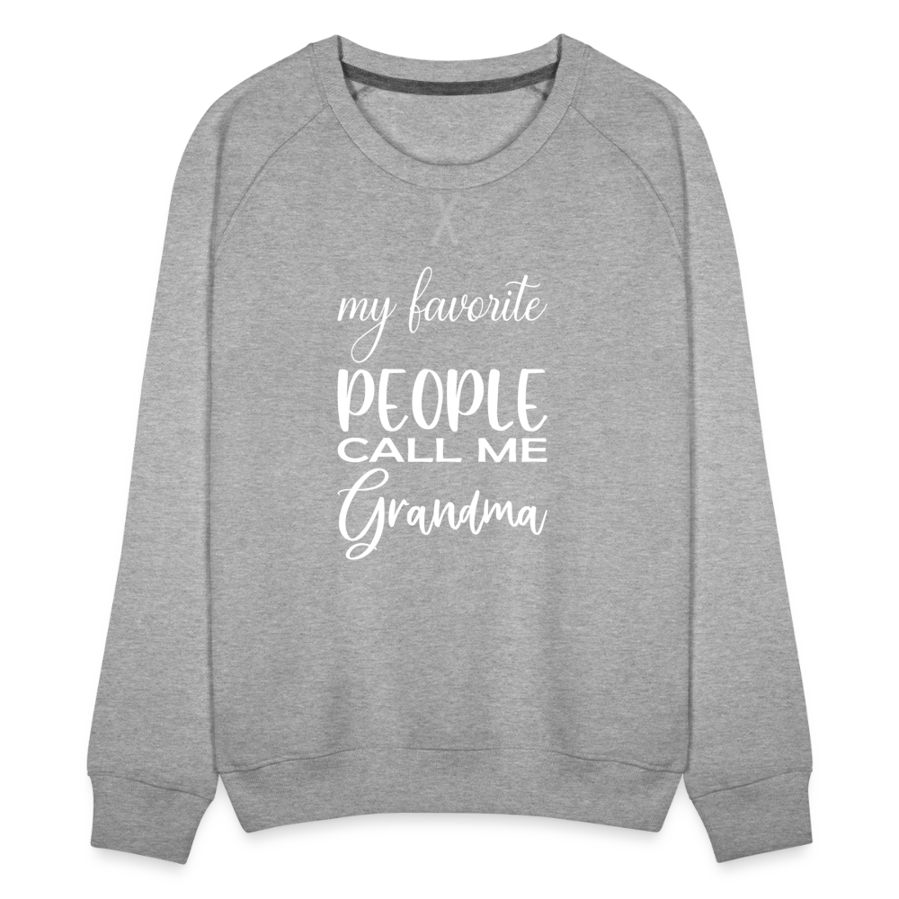 Frauen Premium Pullover - Grandma - Grau meliert