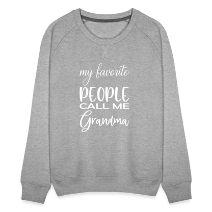 Frauen Premium Pullover - Grandma - Grau meliert