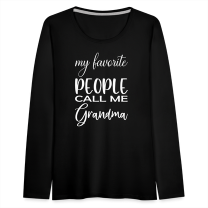 Frauen Premium Langarmshirt - Grandma - Schwarz