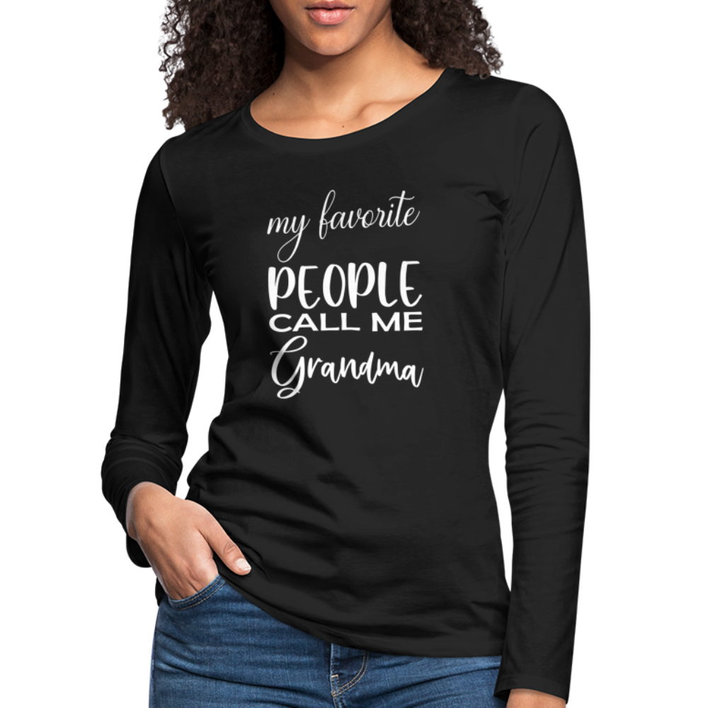 Frauen Premium Langarmshirt - Grandma - Schwarz