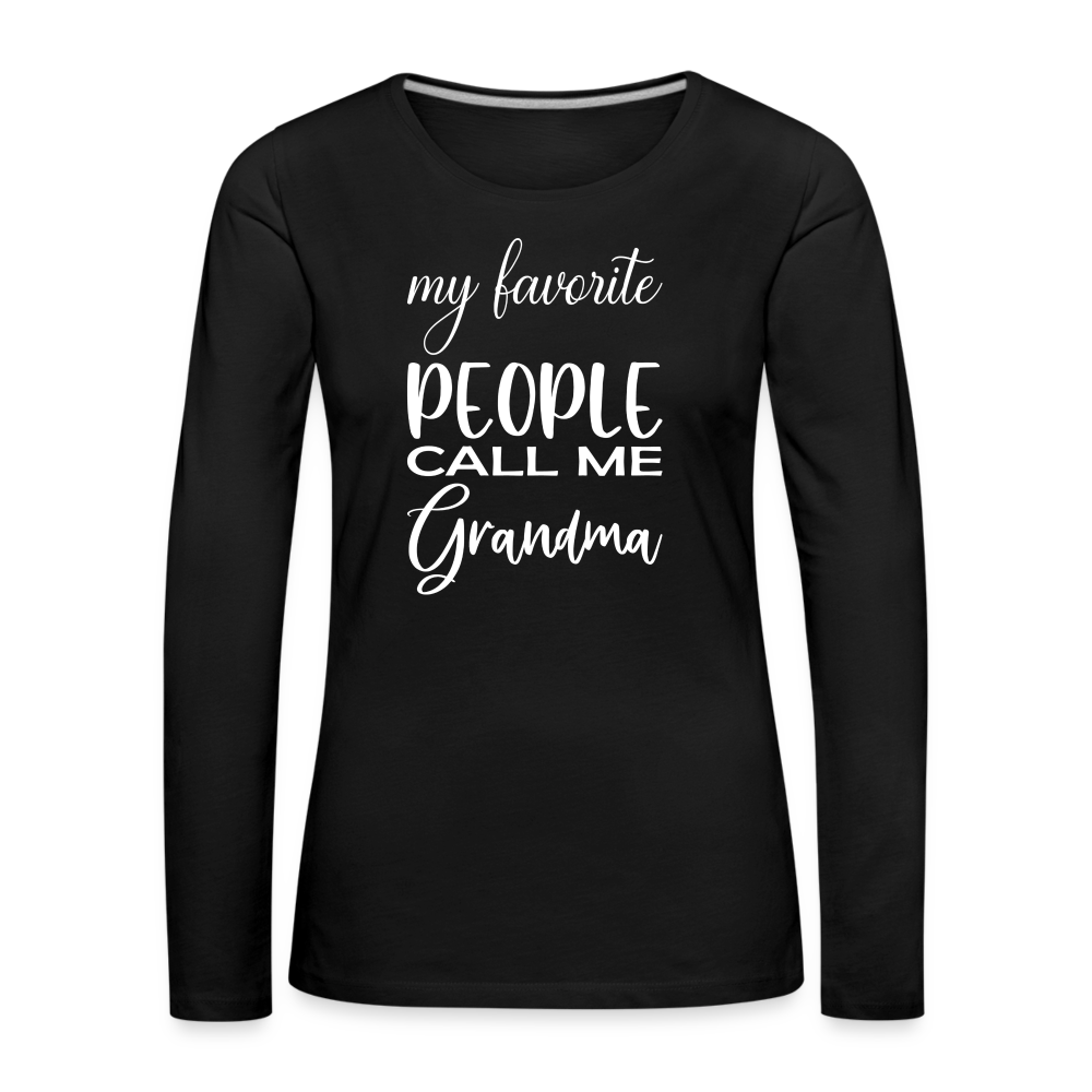 Frauen Premium Langarmshirt - Grandma - Schwarz