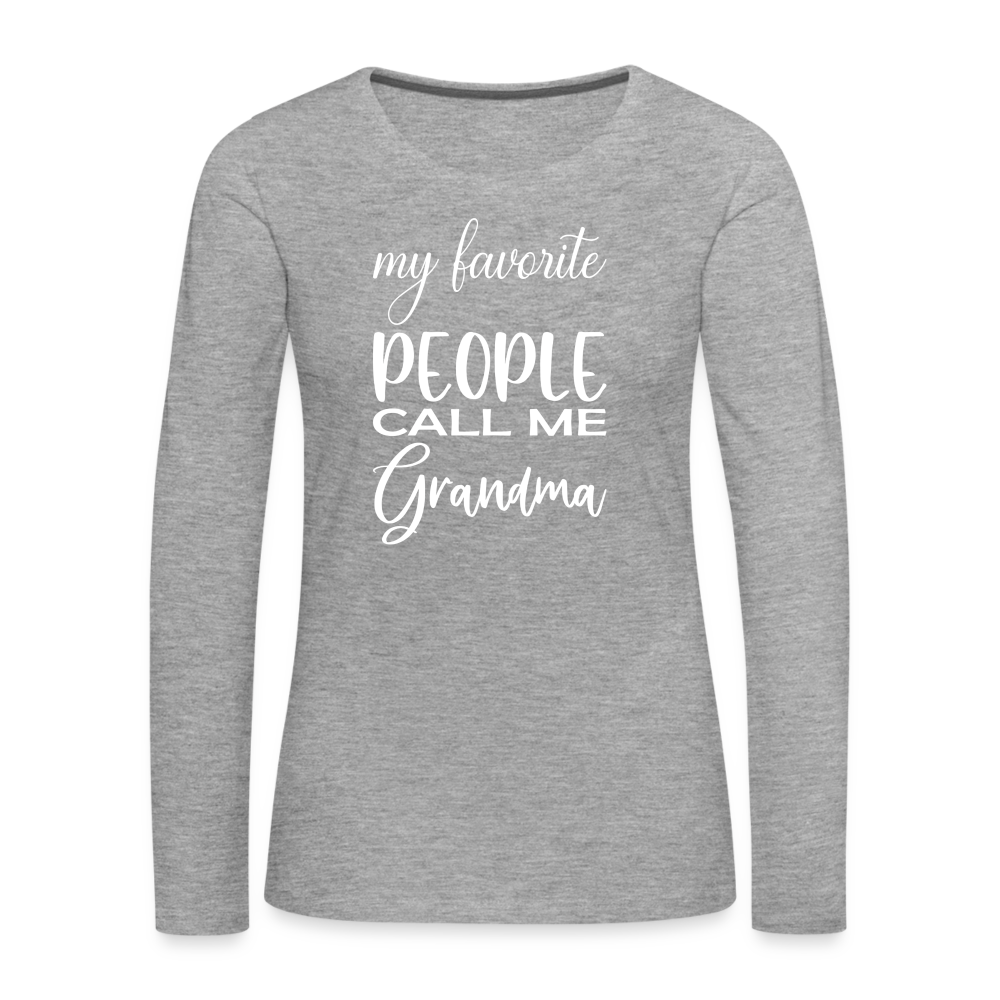 Frauen Premium Langarmshirt - Grandma - Grau meliert