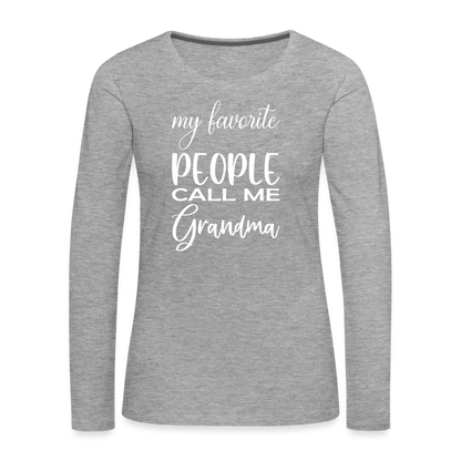 Frauen Premium Langarmshirt - Grandma - Grau meliert