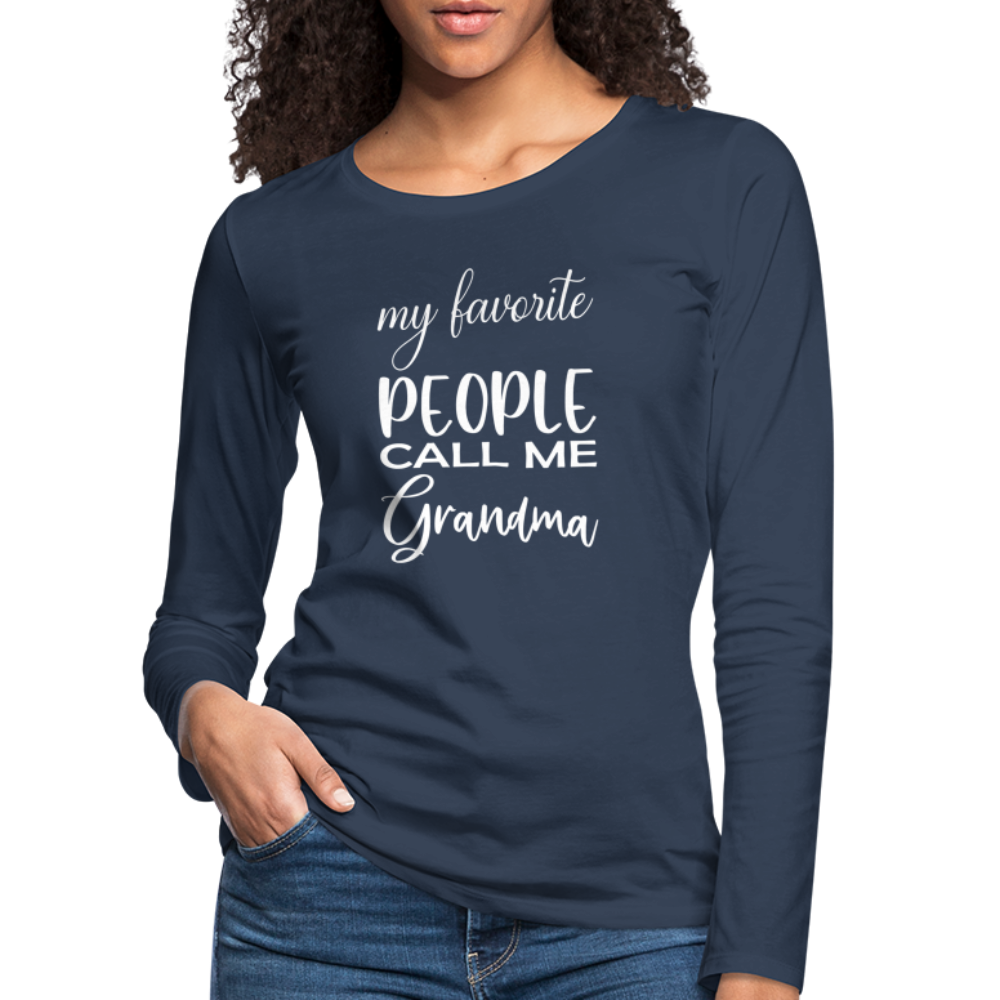 Frauen Premium Langarmshirt - Grandma - Navy