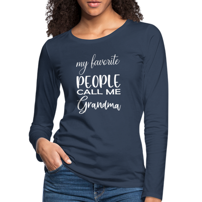 Frauen Premium Langarmshirt - Grandma - Navy