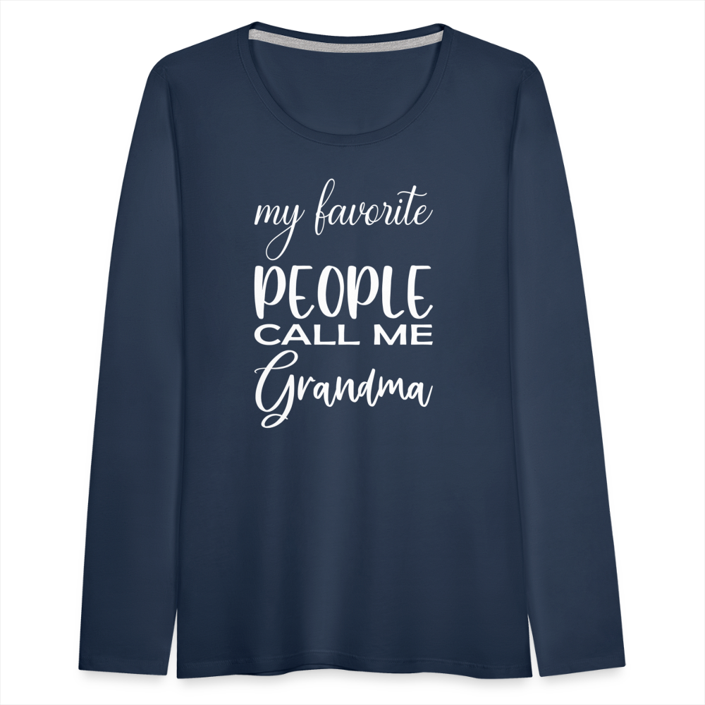 Frauen Premium Langarmshirt - Grandma - Navy