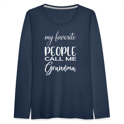 Frauen Premium Langarmshirt - Grandma - Navy