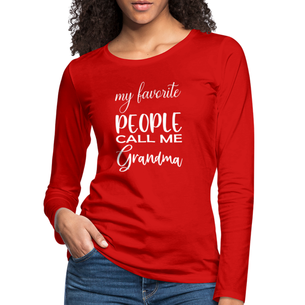 Frauen Premium Langarmshirt - Grandma - Rot