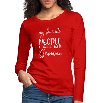 Frauen Premium Langarmshirt - Grandma - Rot