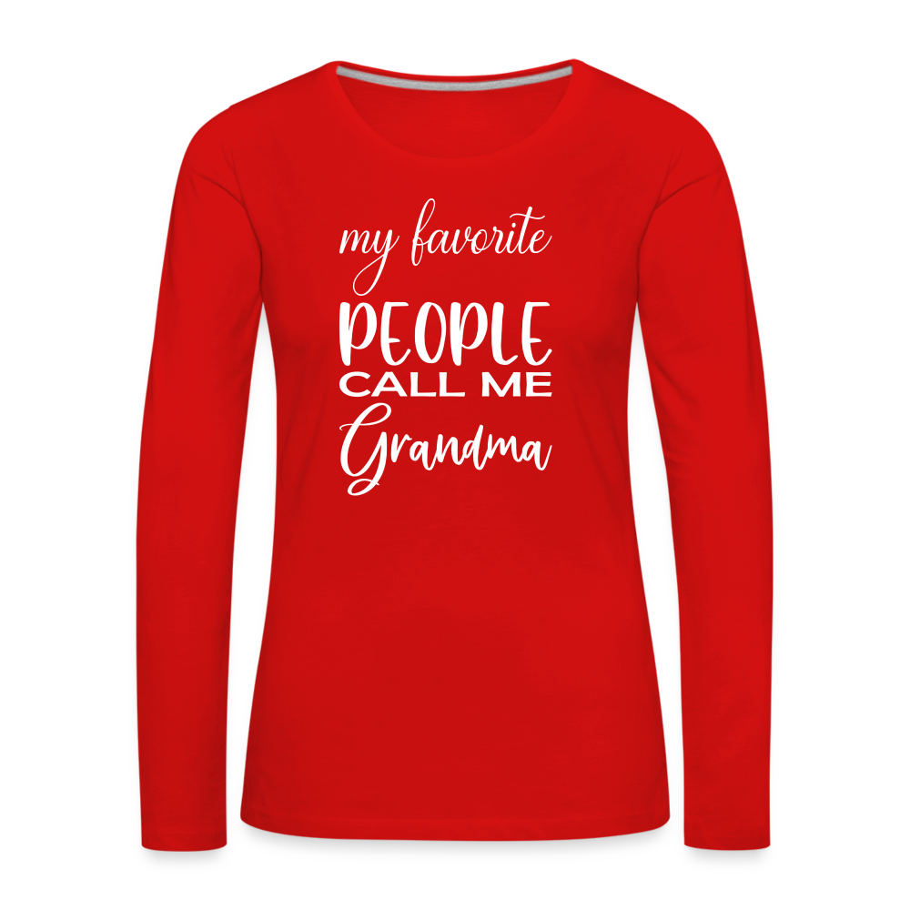 Frauen Premium Langarmshirt - Grandma - Rot