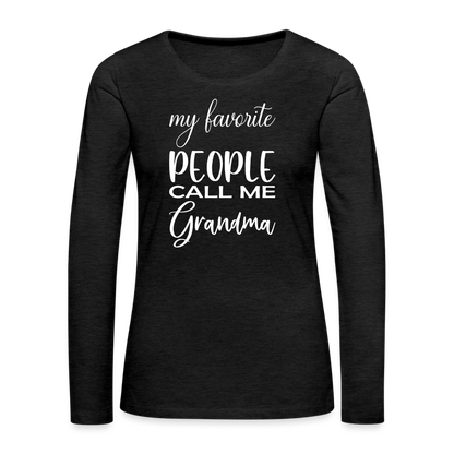 Frauen Premium Langarmshirt - Grandma - Anthrazit