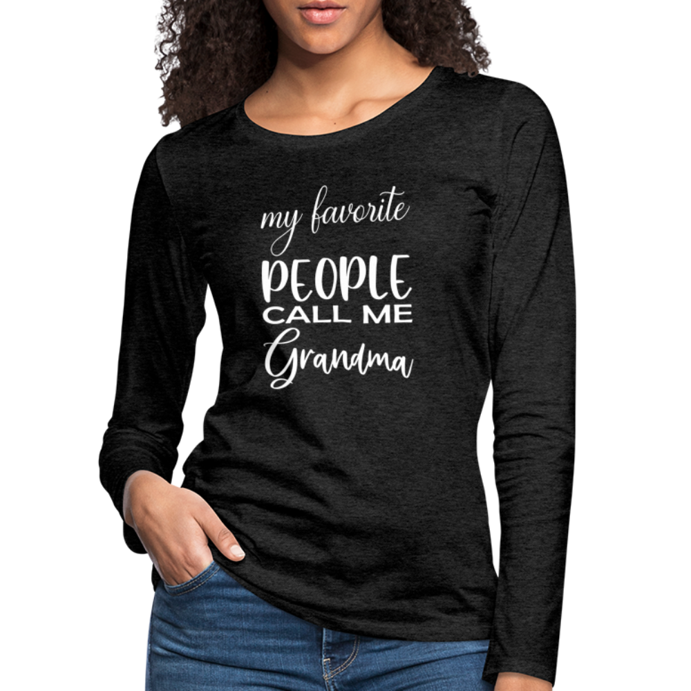 Frauen Premium Langarmshirt - Grandma - Anthrazit