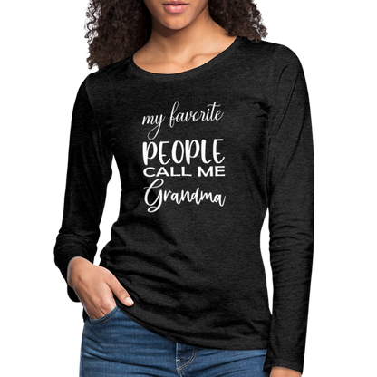 Frauen Premium Langarmshirt - Grandma - Anthrazit