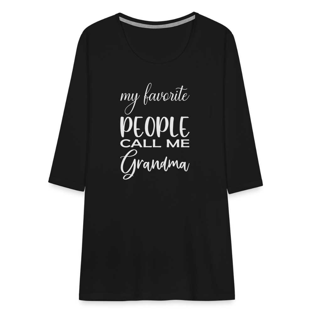 Frauen Premium 3/4-Arm Shirt - Grandma - Schwarz