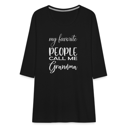 Frauen Premium 3/4-Arm Shirt - Grandma - Schwarz