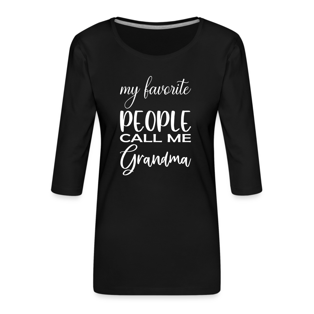 Frauen Premium 3/4-Arm Shirt - Grandma - Schwarz