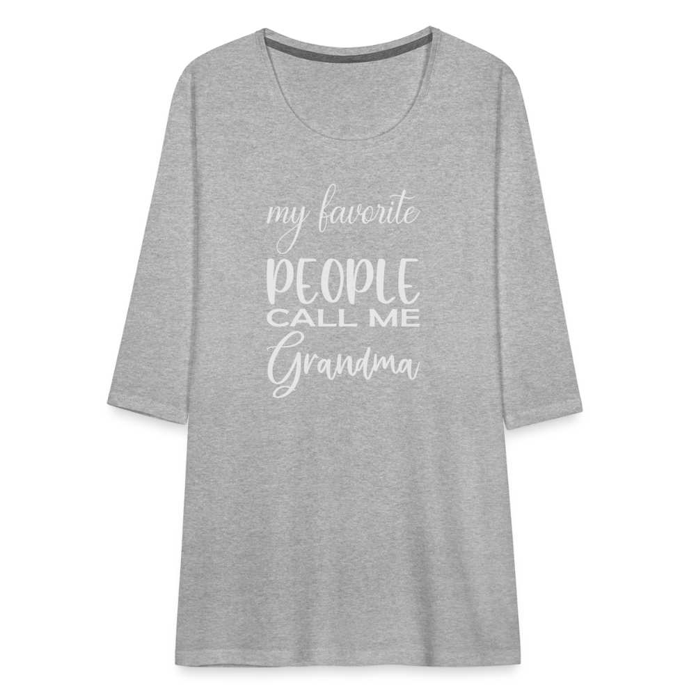 Frauen Premium 3/4-Arm Shirt - Grandma - Grau meliert