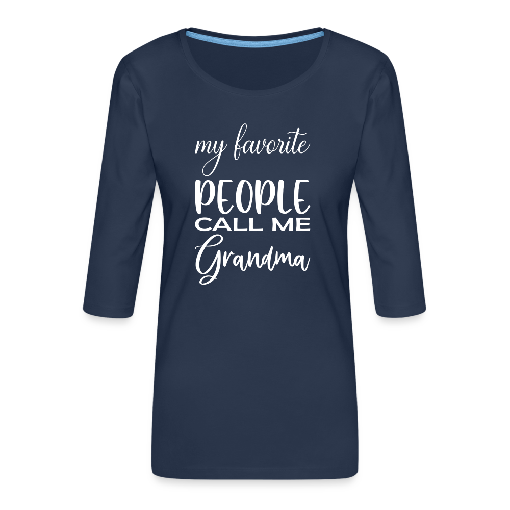 Frauen Premium 3/4-Arm Shirt - Grandma - Navy