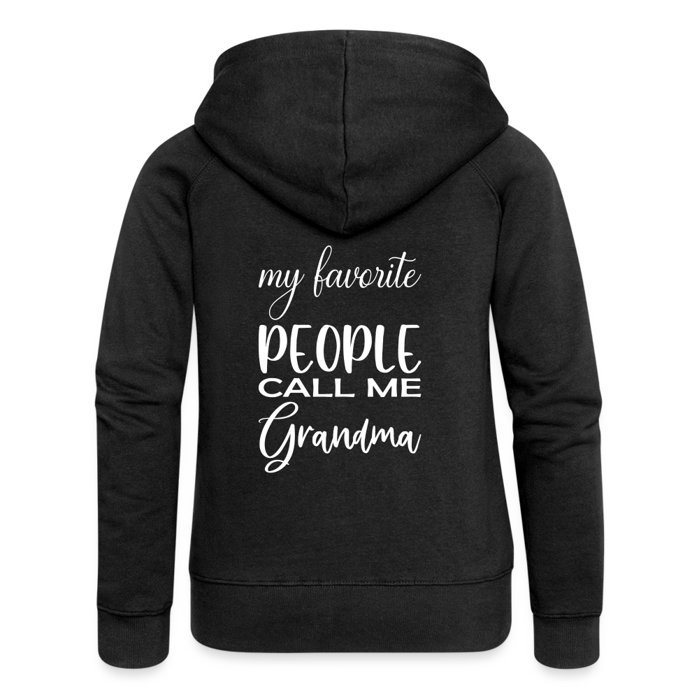 Frauen Premium Kapuzenjacke - Grandma - Schwarz