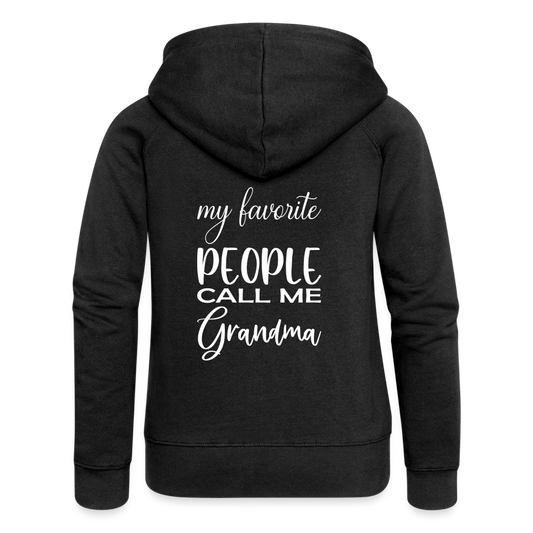 Frauen Premium Kapuzenjacke - Grandma - Schwarz