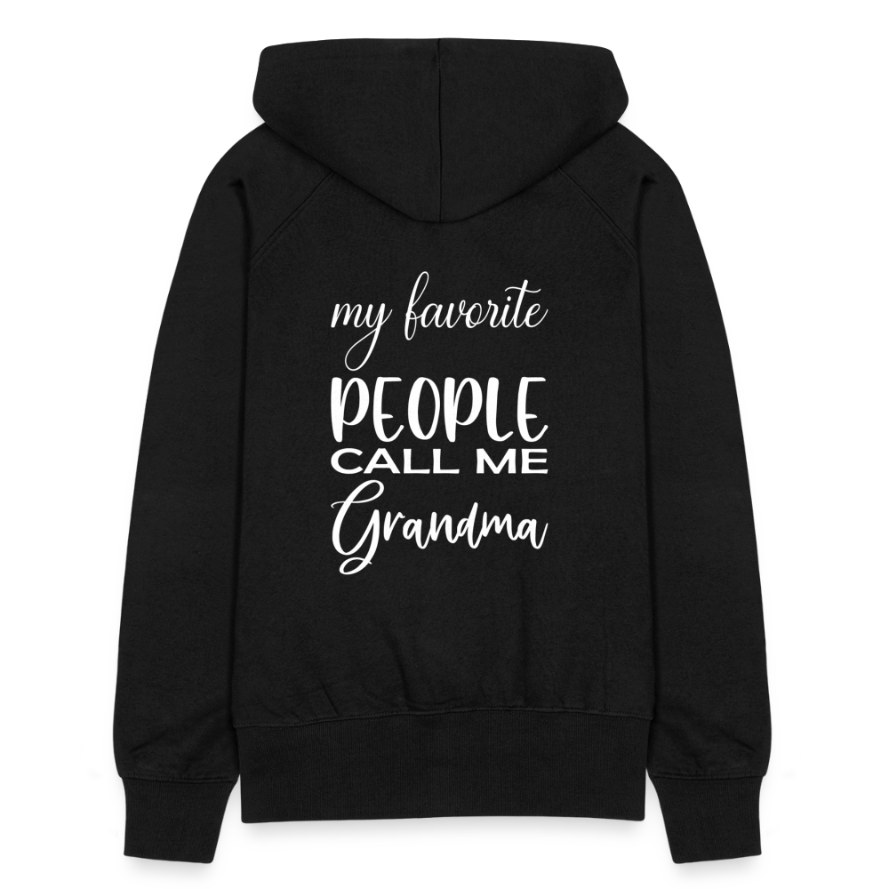 Frauen Premium Kapuzenjacke - Grandma - Schwarz