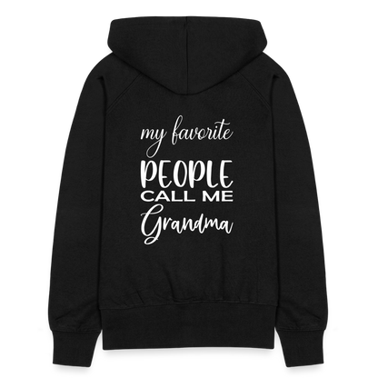 Frauen Premium Kapuzenjacke - Grandma - Schwarz