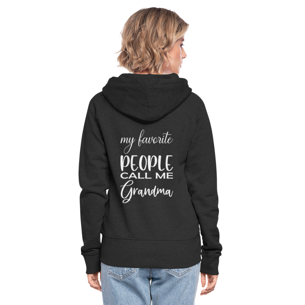 Frauen Premium Kapuzenjacke - Grandma - Schwarz