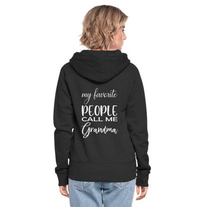 Frauen Premium Kapuzenjacke - Grandma - Schwarz