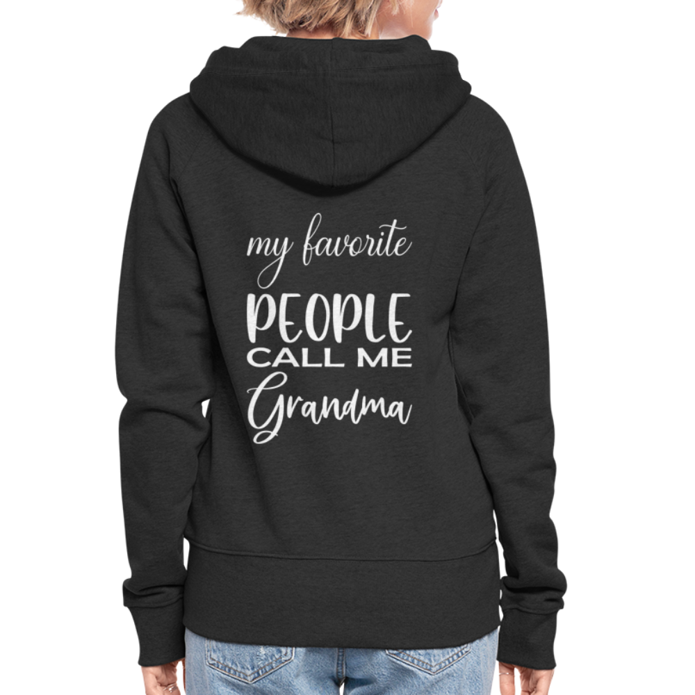 Frauen Premium Kapuzenjacke - Grandma - Schwarz