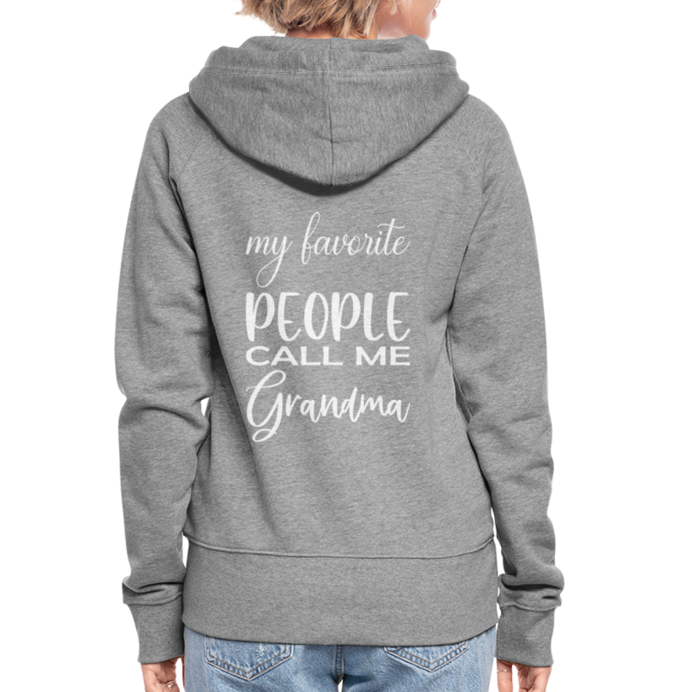 Frauen Premium Kapuzenjacke - Grandma - Grau meliert