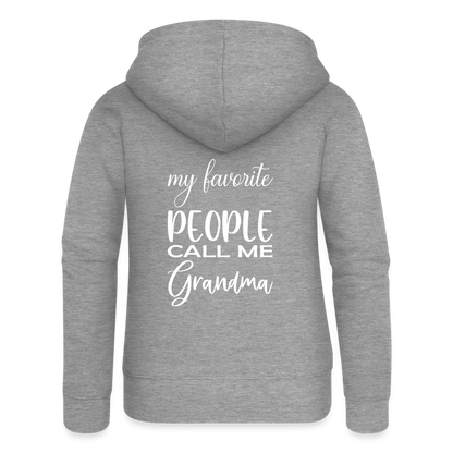 Frauen Premium Kapuzenjacke - Grandma - Grau meliert