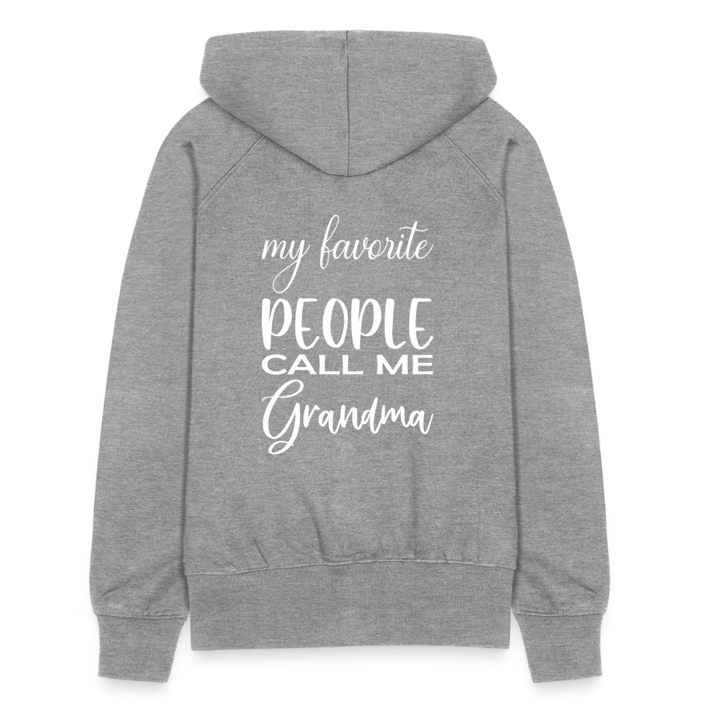 Frauen Premium Kapuzenjacke - Grandma - Grau meliert