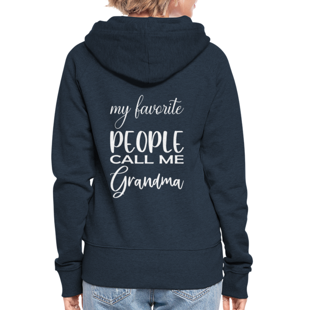 Frauen Premium Kapuzenjacke - Grandma - Navy