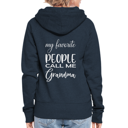 Frauen Premium Kapuzenjacke - Grandma - Navy