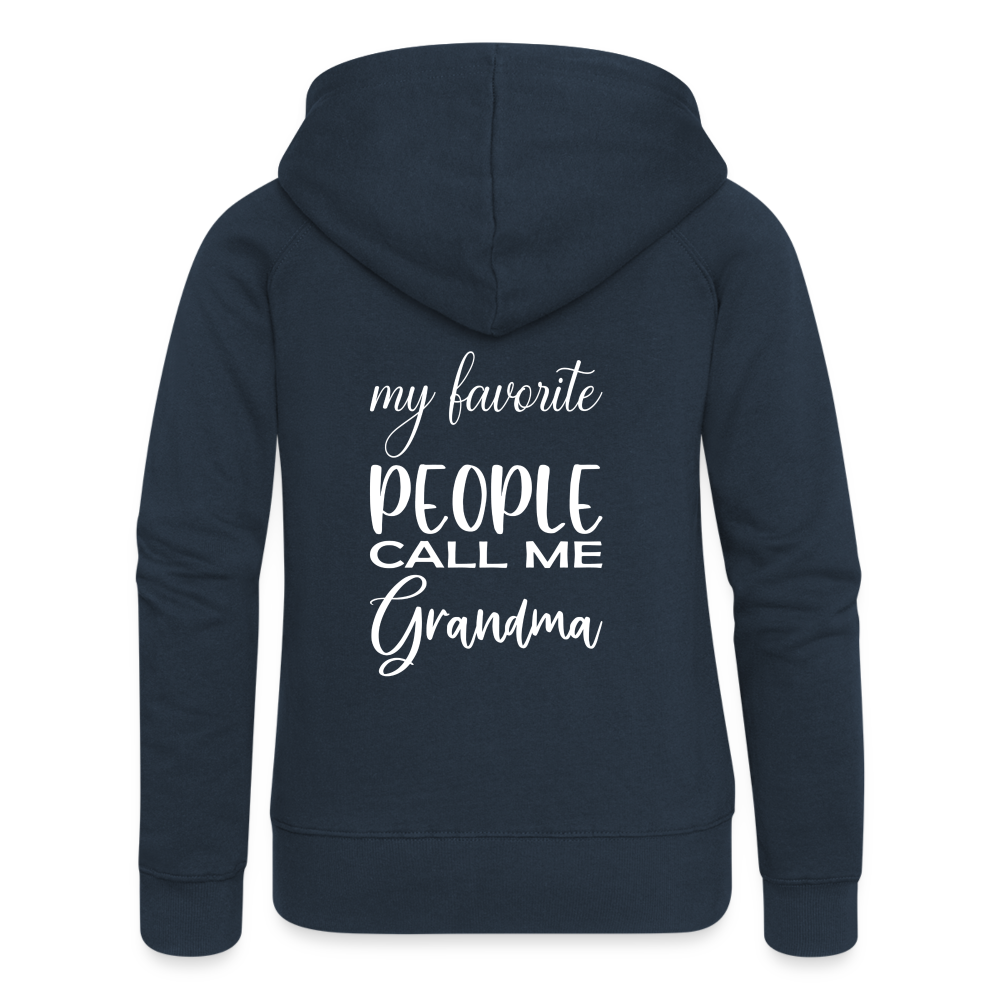 Frauen Premium Kapuzenjacke - Grandma - Navy