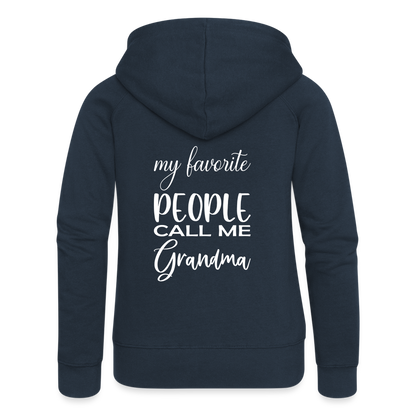 Frauen Premium Kapuzenjacke - Grandma - Navy