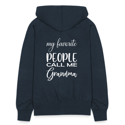 Frauen Premium Kapuzenjacke - Grandma - Navy