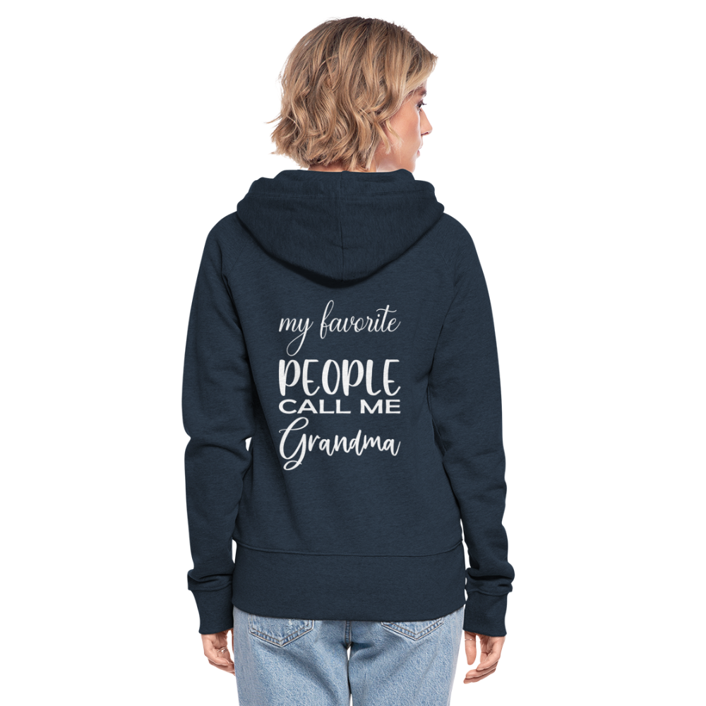 Frauen Premium Kapuzenjacke - Grandma - Navy