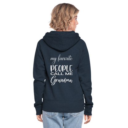 Frauen Premium Kapuzenjacke - Grandma - Navy