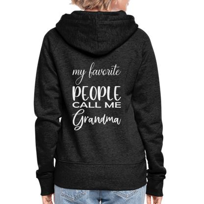 Frauen Premium Kapuzenjacke - Grandma - Anthrazit