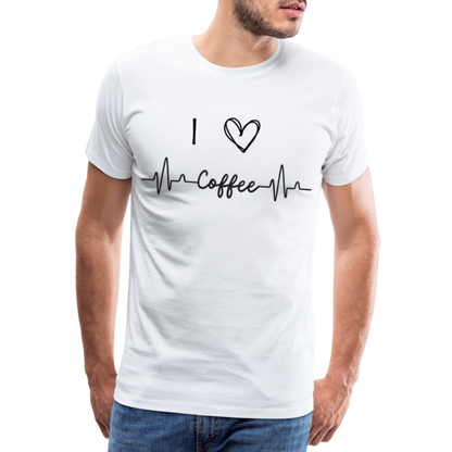 Männer Premium T-Shirt - I Love Coffee - weiß