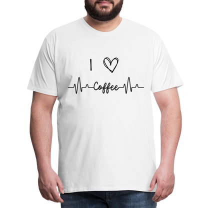 Männer Premium T-Shirt - I Love Coffee - weiß