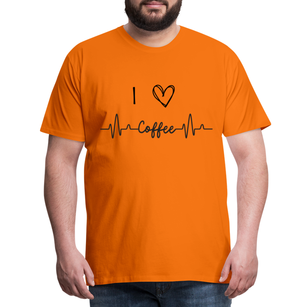 Männer Premium T-Shirt - I Love Coffee - Orange