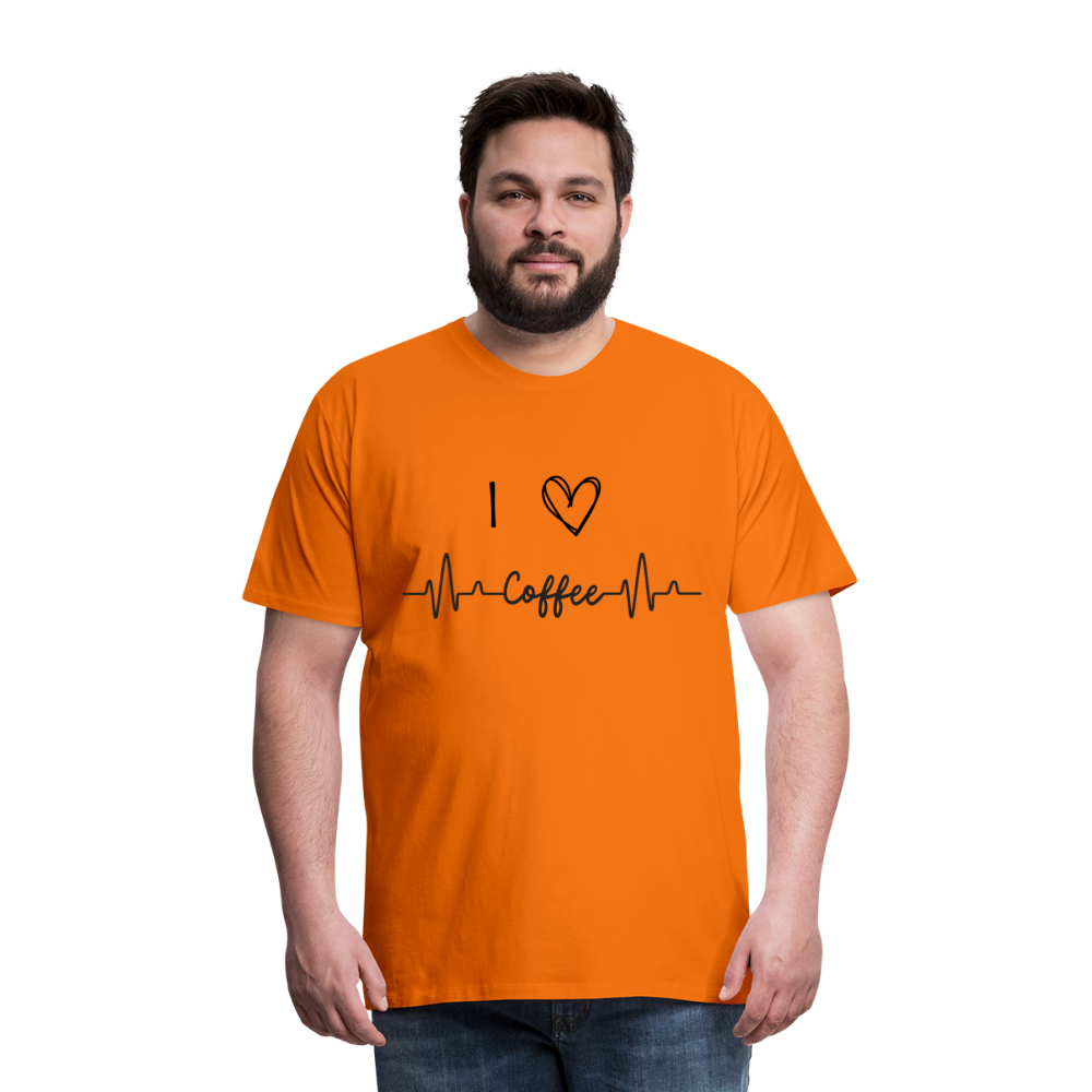 Männer Premium T-Shirt - I Love Coffee - Orange