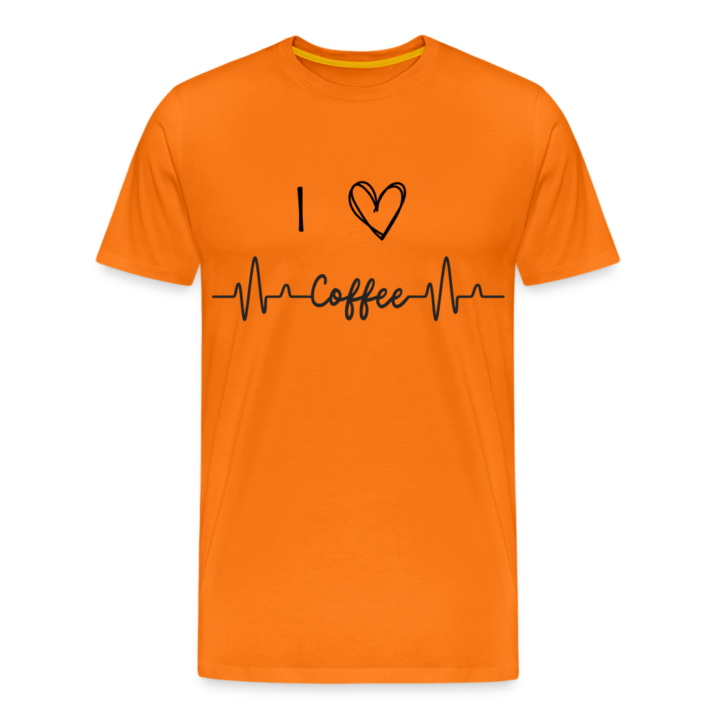 Männer Premium T-Shirt - I Love Coffee - Orange