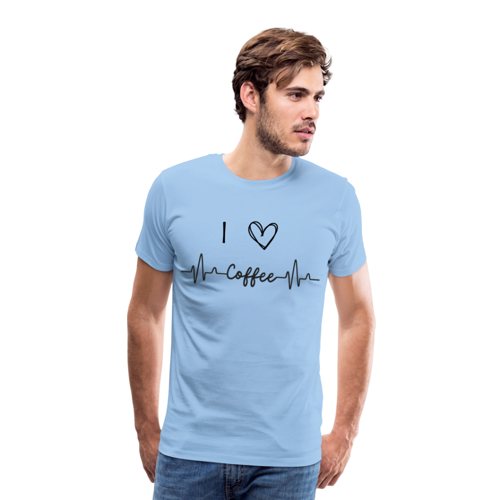 Männer Premium T-Shirt - I Love Coffee - Sky