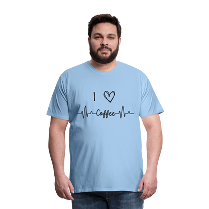 Männer Premium T-Shirt - I Love Coffee - Sky